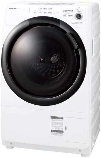 シャープ ドラム式 洗濯乾燥機 ES-S7F-WL ヒーターセンサー乾燥 左開き